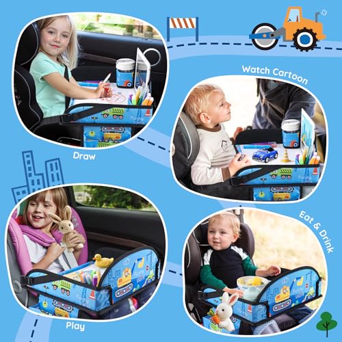 Toddler Car Seat Travel Tray FOR Road Trip Activities (Sky Blue-1PCS)