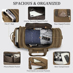 Canvas Duffle Bag (Coffee / X-Large-60L (With Shoe Compartment))