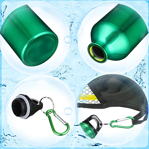 10 Pcs Aluminum Water Bottle 20 oz Reusable Bottles Lightweight Leak Proof Aluminum Sports Travel Bottles with Twist Cap Buckle for Gym (Green)