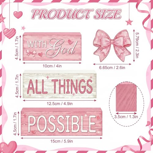 Tiered Tray Decor Set (Pink Bow)