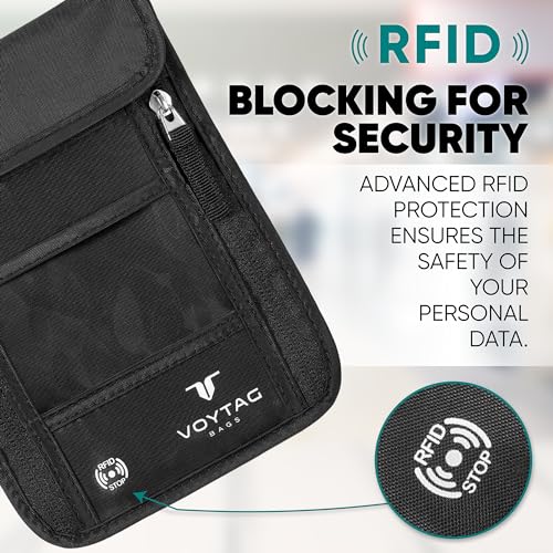 Ultra Slim Comfort Neck Wallet & Passport Holder (Black (Neck Wallet))