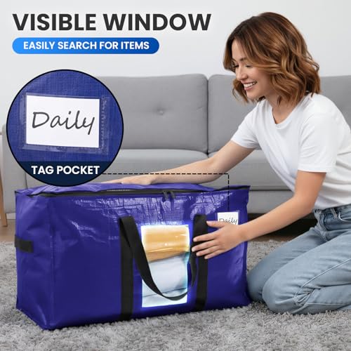 6 Pack Dark Blue XXL Moving Bags (Dark Blue / 6 Large)