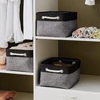 Storage Basket for Organizing (Black&Grey / 3PCS/Medium -13.8Lx9.8Wx6.7H)