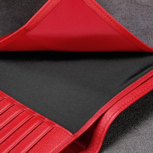 Leather Passport Holder for Travel (Red)
