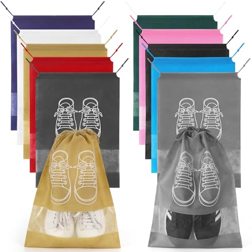 10 Pcs Portable Travel Shoe Bags (Multicolor)