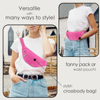 Fanny Packs for Women Mom Rose Red Belt Bag with 4 (Rose Red / Large)