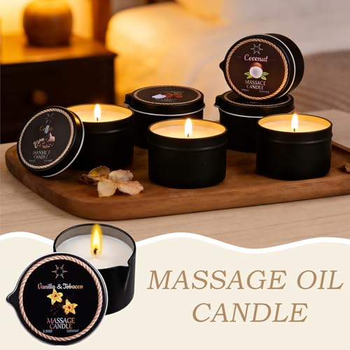 6 Pack Low Temperature Massage Oil Candle Set