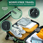 28 Inch Luggage with Spinner Wheels (Large 28-Inch Checked / Sage Green)
