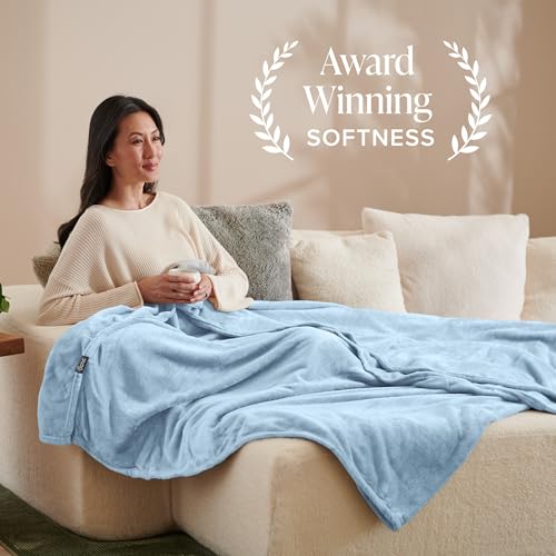 Fleece Blanket Luxury Microplush (Throw/Travel / 08 - Light Blue)
