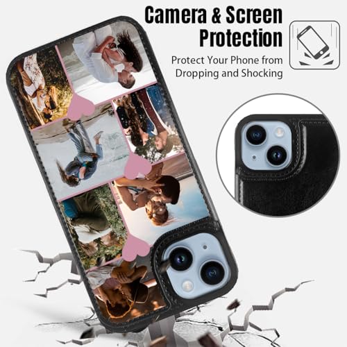 Custom Wallet Phone Case for iPhone 14 Plus (Black-E / iPhone 14 Plus)