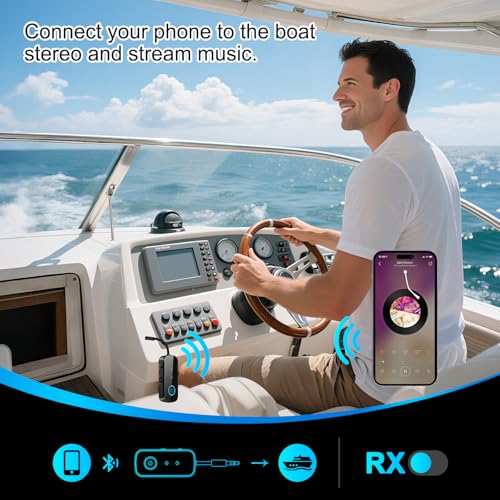2-in-1 Bluetooth 5.4 Transmitter Receiver,Airplane Audio Adapter,Wireless Transmitter for TV/PC/Gym/Switch. Supports up to 2 AirPods/Headphones,Bluetooth Receiver for Car/Home Stereo (Ebony) (Ebony)