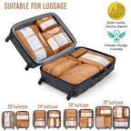 8 Set Packing Cubes for Travel Essentials (18 Brown)