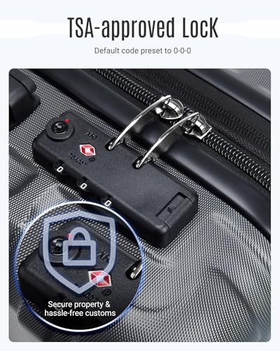 Luggage Sets 3 Pcs Suitcase with Wheels (Gray / 3-Piece Set-20 Inch/24 Inch/28 Inch)
