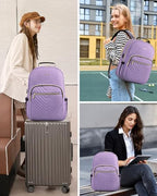 Laptop Backpack Purse for Women (Purple / 15.6-Inch)