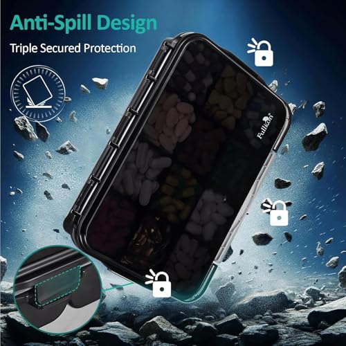 Moisture Proof Travel Pill Organizer (Black / Extra Large)