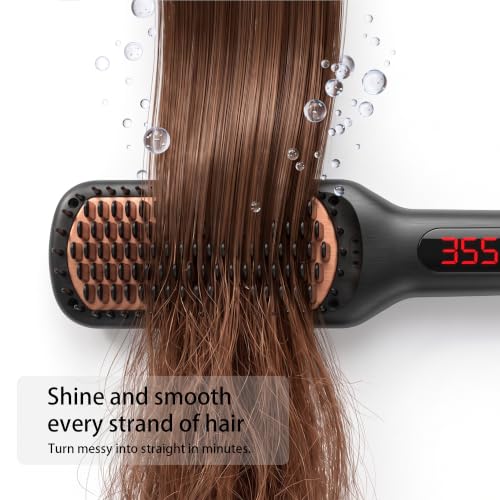 Black Ceramic Ionic Straightener Brush (Black)