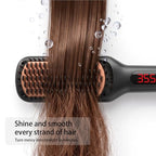 Black Ceramic Ionic Straightener Brush (Black)