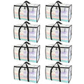 8 Pack Oversized Moving Bags with Reinforced Handles (8-Pack / Clear)