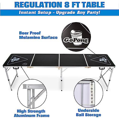 8 Foot Portable Beer Pong (8-Feet / Black)