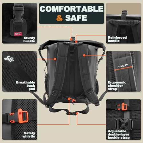 Waterproof Backpack Dry Bag 25L (Black / 25L)