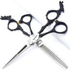6/7-inch professional hairdresser set, stainless steel scissors hairdresser's exclusive hairdresser. (6 inch-2pc-B)