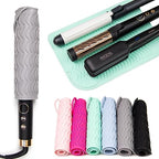 Travel Flat Iron Hair Straightener Large Pad Heat Mat for Curling Iron Silicone Sleeve Mat (Green)