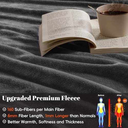 Fleece Blanket Queen 90x90 (Dark Grey / Queen(90" X 90"))