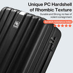 24 Inch Luggage Suitcases With Spinner Wheels Lightweight PC Hard Shell Rolling Suitcase With Travel Lock (24 Inch / Jet Black)
