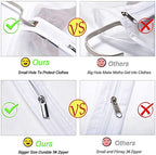 Garment Bags for Hanging Clothes 24" x 60" Coat Covers for Closet Foldable Washable Dress Bags for Hanging Clothes for Long Dress Dance Costumes Suits Gowns Coats (White / 24''X60'')