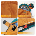 Outdoor Rectangular Sleeping Bag (Green & Orange)