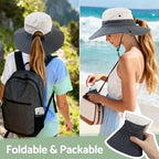 Ponytail Sun Hats for Women UPF 50+ Pink (One Size / Pink/Grey(ponytail Hole))