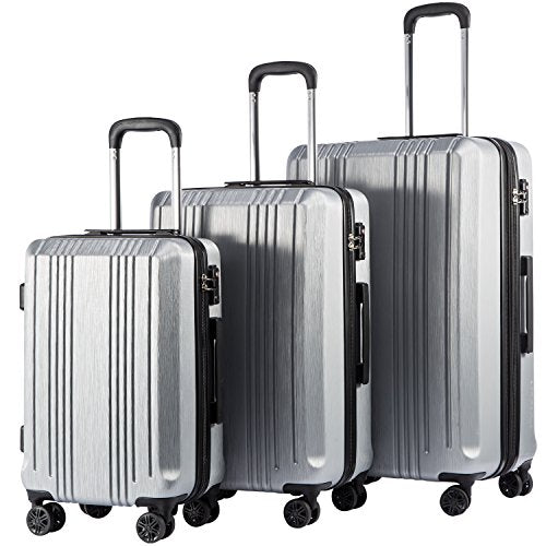 PC+ABS Hardshell Luggage (silver / 3-Piece Set (20/24/28 inch))