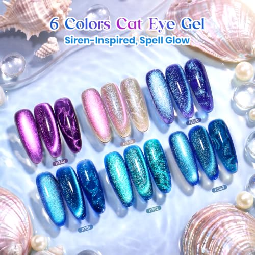 Beetles Blue Halloween Cat Eye Gel Nail Polish Set (A - Blue Purple Green | Siren Song)