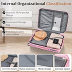 4 Piece Expandable Hardshell Pink Luggage Sets with Spinner Wheels (A#Pink / 4 Piece Set)