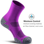 Unisex Cushioned Compression Sport Quarter Socks (Large / 4-pairs Purple)