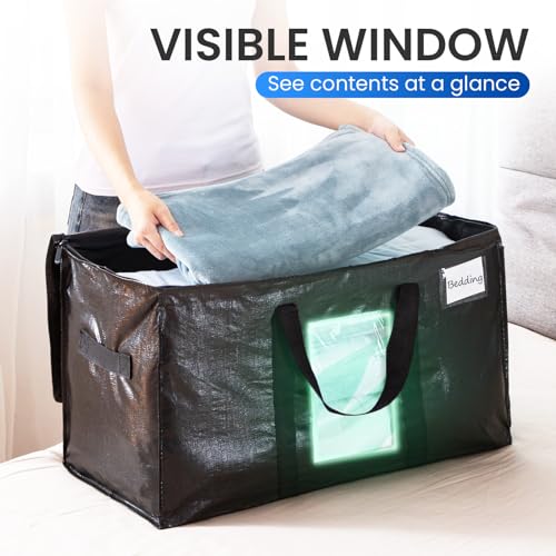 4 Pack Black Extra Large Moving Bags (Black / 4 Large)