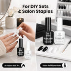 Beetles Black White Gel Polish Set (Q - Creme Black & White | Black & White (2 Pcs))