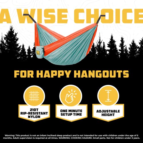 Kids Hammock Small Camping Hammock (Green & Blue / Kids)