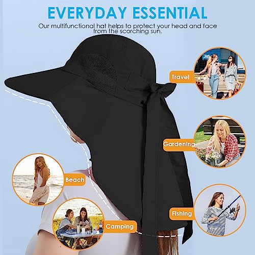 Womens Sun Hat UV Protection (One Size / Black)
