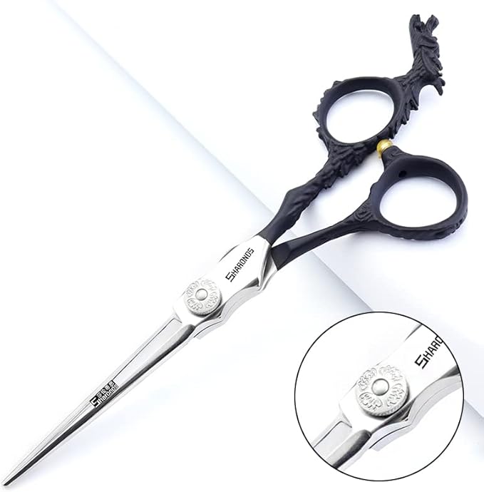 6/7-inch professional hairdresser set, stainless steel scissors hairdresser's exclusive hairdresser. (6 inch-2pc-B)