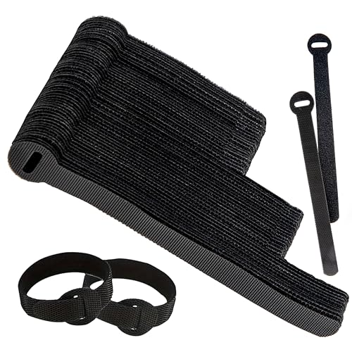 120 PCS 5/6/8 Inch Reusable Cable Ties for Cords – Data Cable Organizer Ties – Cord Wraps for Charging Cords – Electrical Wire Straps, Black (120 Count (Multisizes))