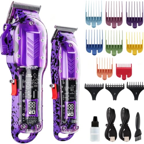 Professional Hair Clippers for Men (Purple Set)