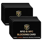 10 Pack RFID Blocking Card for Credit Debit ID Card (Black)