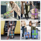 Luggage Straps for Suitcases (Versatile Black / 4 Pack)