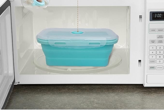 Set of 4, Collapsible Silicone Food Storage Container, Leftover Meal Box - Image 4