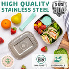 Stainless Steel Bento Box + Condiment Container (Green / 47oz / 1400ml)