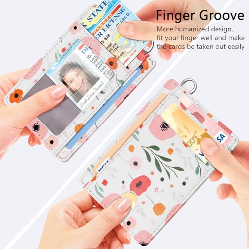 Slim Minimalist Wallet RFID Credit Card Holder for Men (small / Floral)