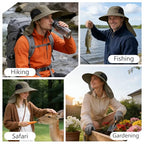 Sun Hat for Men Women with Neck Flap (6 3/4-6 7/8 / 1pack-green Sleeves)