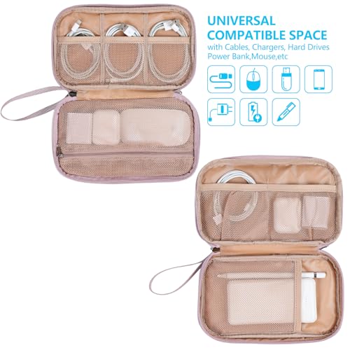 Electronics Travel Organizer Cord Case (Medium / Peach Pink)