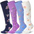 Viscose Made from Bamboo Compression Socks for Pregnant Women 20 (Large / 4 Pair-flower)